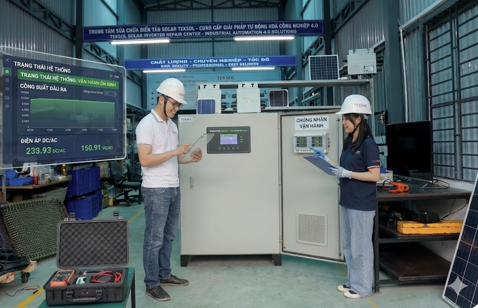 Hệ thống điện mặt trời vận hành ổn định sau sửa chữa